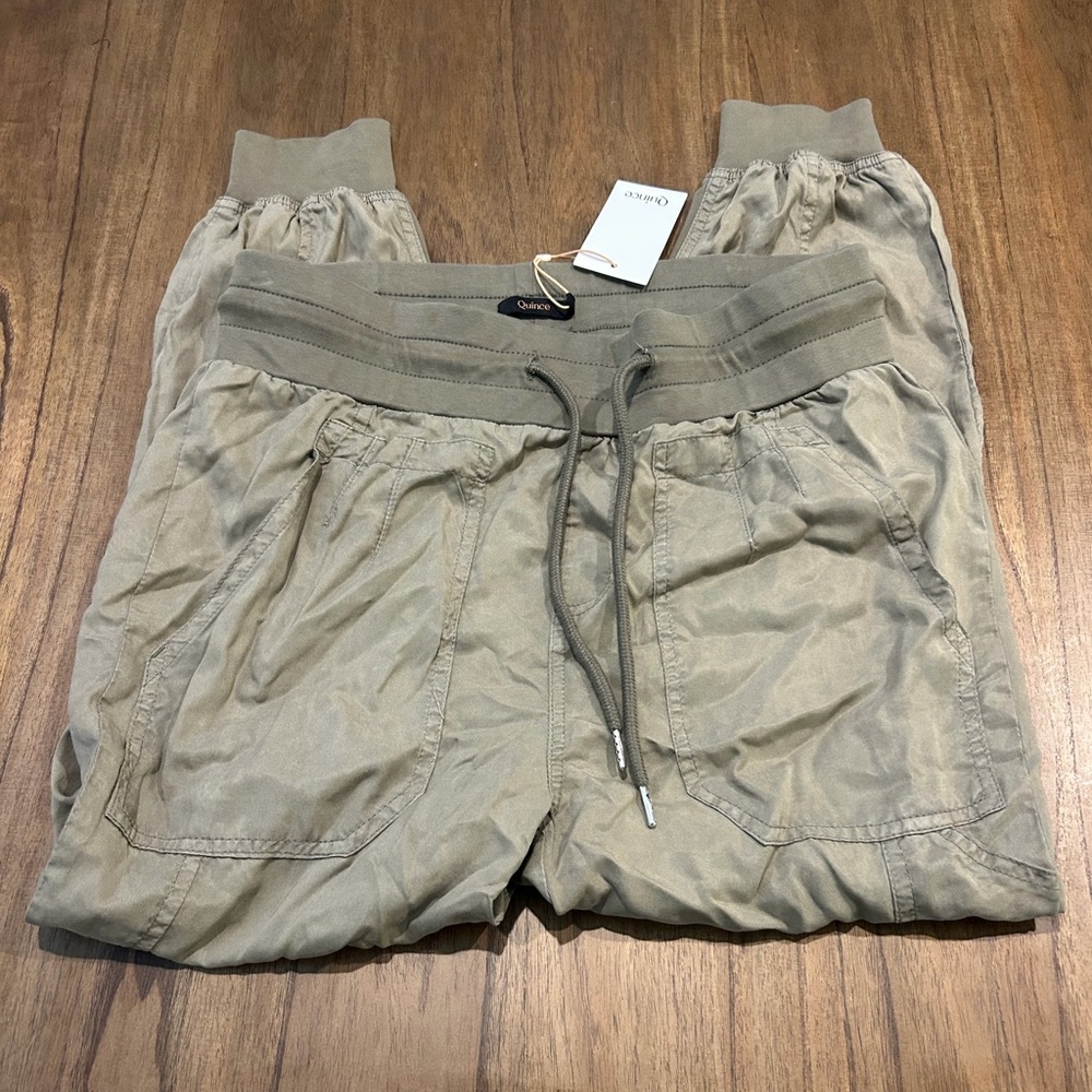 Quince Sage Green Utility Drawstring Lyocell Jogger Pants NWT